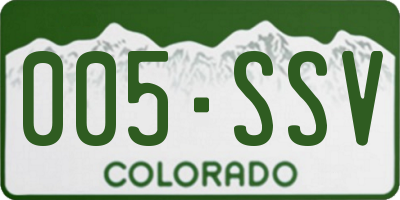 CO license plate 005SSV
