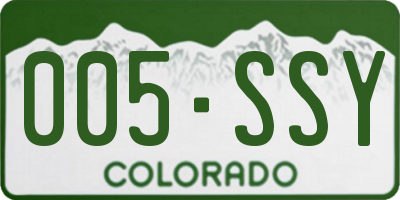 CO license plate 005SSY