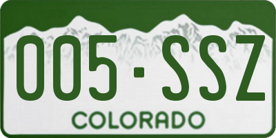 CO license plate 005SSZ