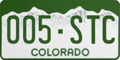 CO license plate 005STC