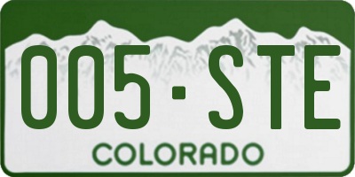 CO license plate 005STE