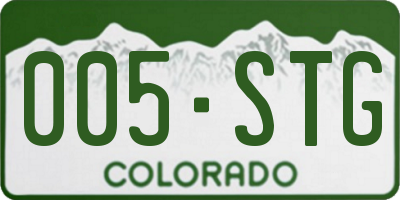 CO license plate 005STG