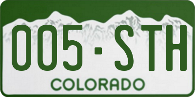 CO license plate 005STH