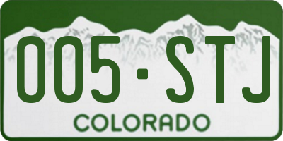 CO license plate 005STJ