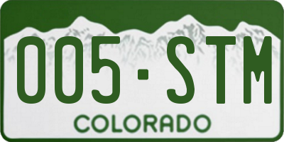 CO license plate 005STM