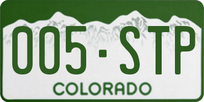 CO license plate 005STP