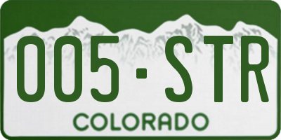 CO license plate 005STR