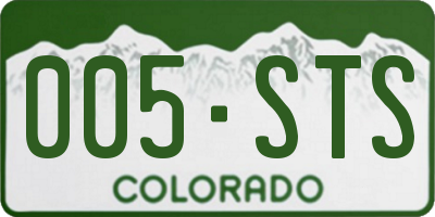 CO license plate 005STS