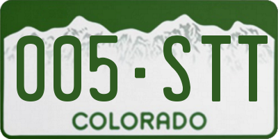 CO license plate 005STT
