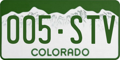 CO license plate 005STV