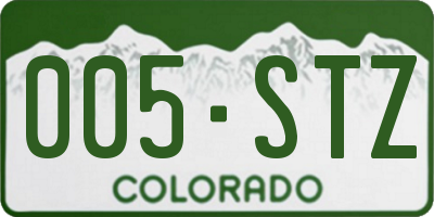 CO license plate 005STZ