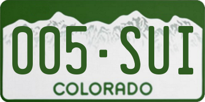 CO license plate 005SUI