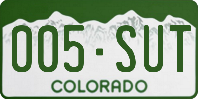 CO license plate 005SUT
