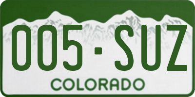 CO license plate 005SUZ