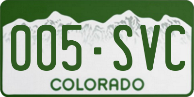 CO license plate 005SVC