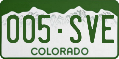 CO license plate 005SVE