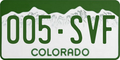 CO license plate 005SVF