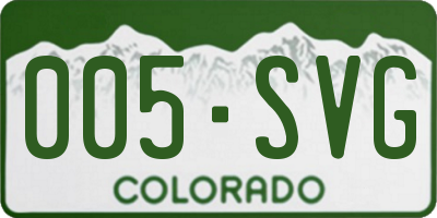 CO license plate 005SVG