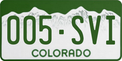 CO license plate 005SVI