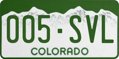 CO license plate 005SVL