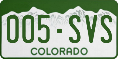 CO license plate 005SVS
