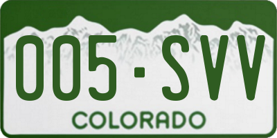 CO license plate 005SVV