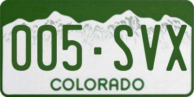 CO license plate 005SVX