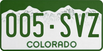 CO license plate 005SVZ