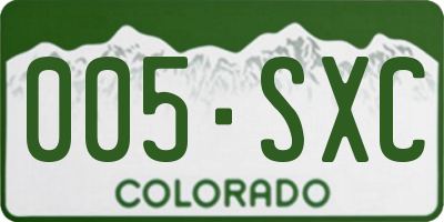 CO license plate 005SXC