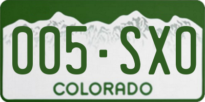 CO license plate 005SXO