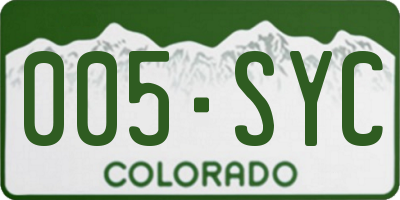 CO license plate 005SYC