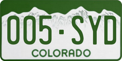 CO license plate 005SYD
