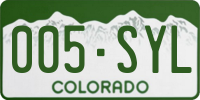 CO license plate 005SYL