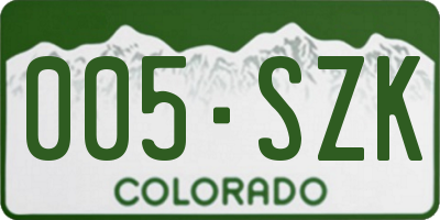CO license plate 005SZK