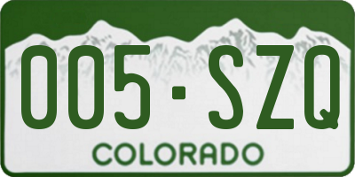 CO license plate 005SZQ