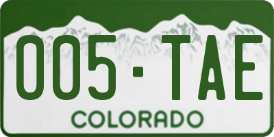 CO license plate 005TAE