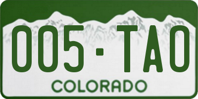 CO license plate 005TAO