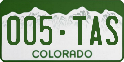 CO license plate 005TAS