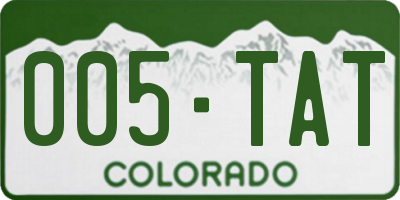 CO license plate 005TAT