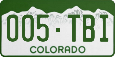CO license plate 005TBI
