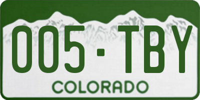 CO license plate 005TBY