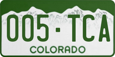 CO license plate 005TCA