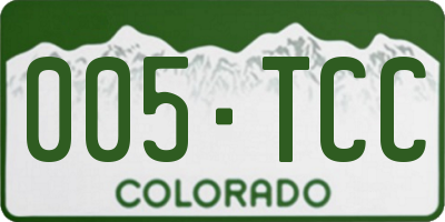 CO license plate 005TCC