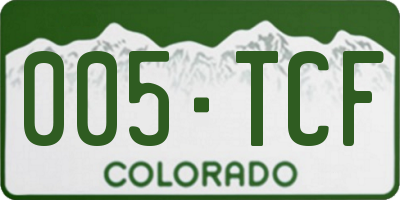 CO license plate 005TCF