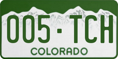 CO license plate 005TCH