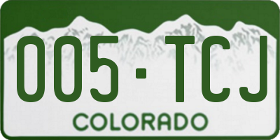 CO license plate 005TCJ