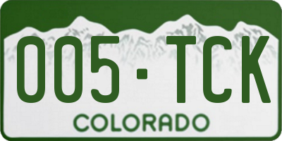 CO license plate 005TCK