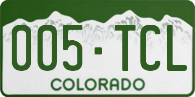CO license plate 005TCL