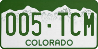 CO license plate 005TCM