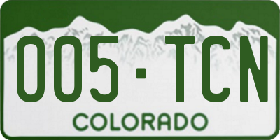 CO license plate 005TCN